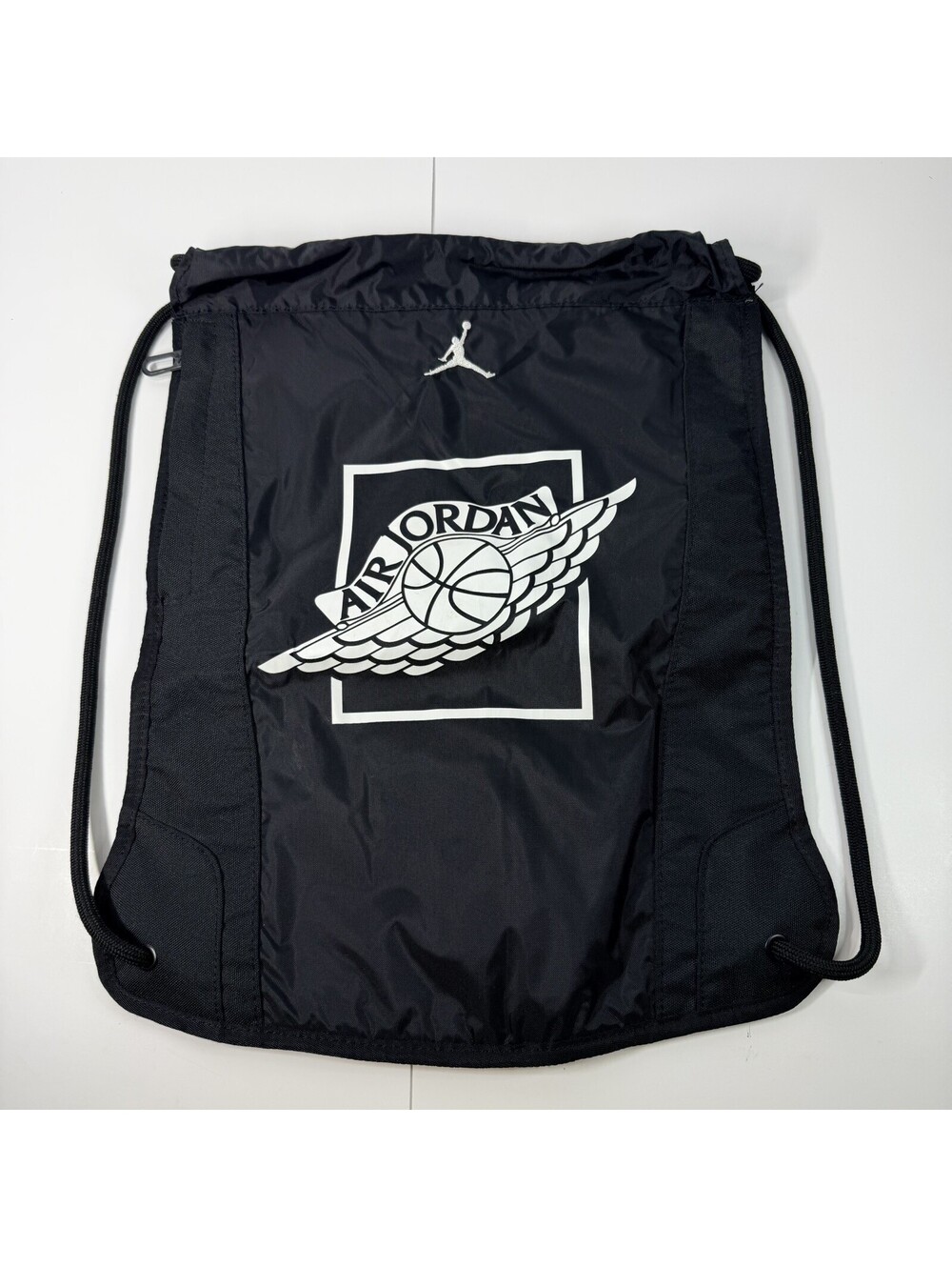 Nike Air Jordan Drawstring Gym Sack Backpack Black Basketball Wings Jumpman Logo